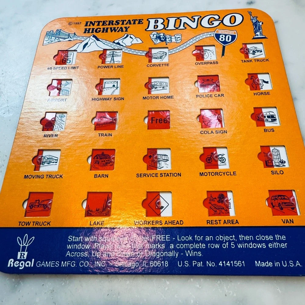 Regal Games‎ Auto Interstate Bingo Travel Game Kids Car Road Trip